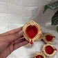 Diwali Diyas – Red & Gold | Clay Diyas (Set of 6)