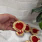 Diwali Diyas – Red & Gold | Clay Diyas (Set of 6)