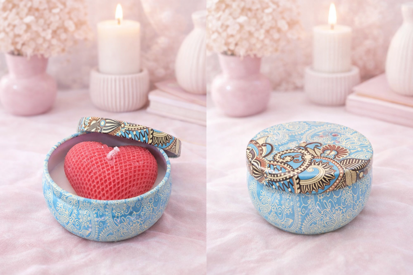 ''Locked in love'' heart candle
