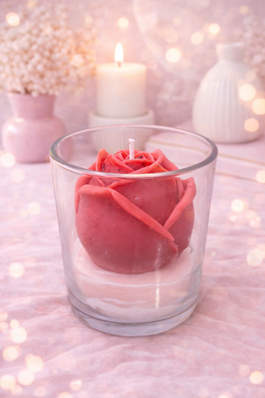 Rose in jar candle