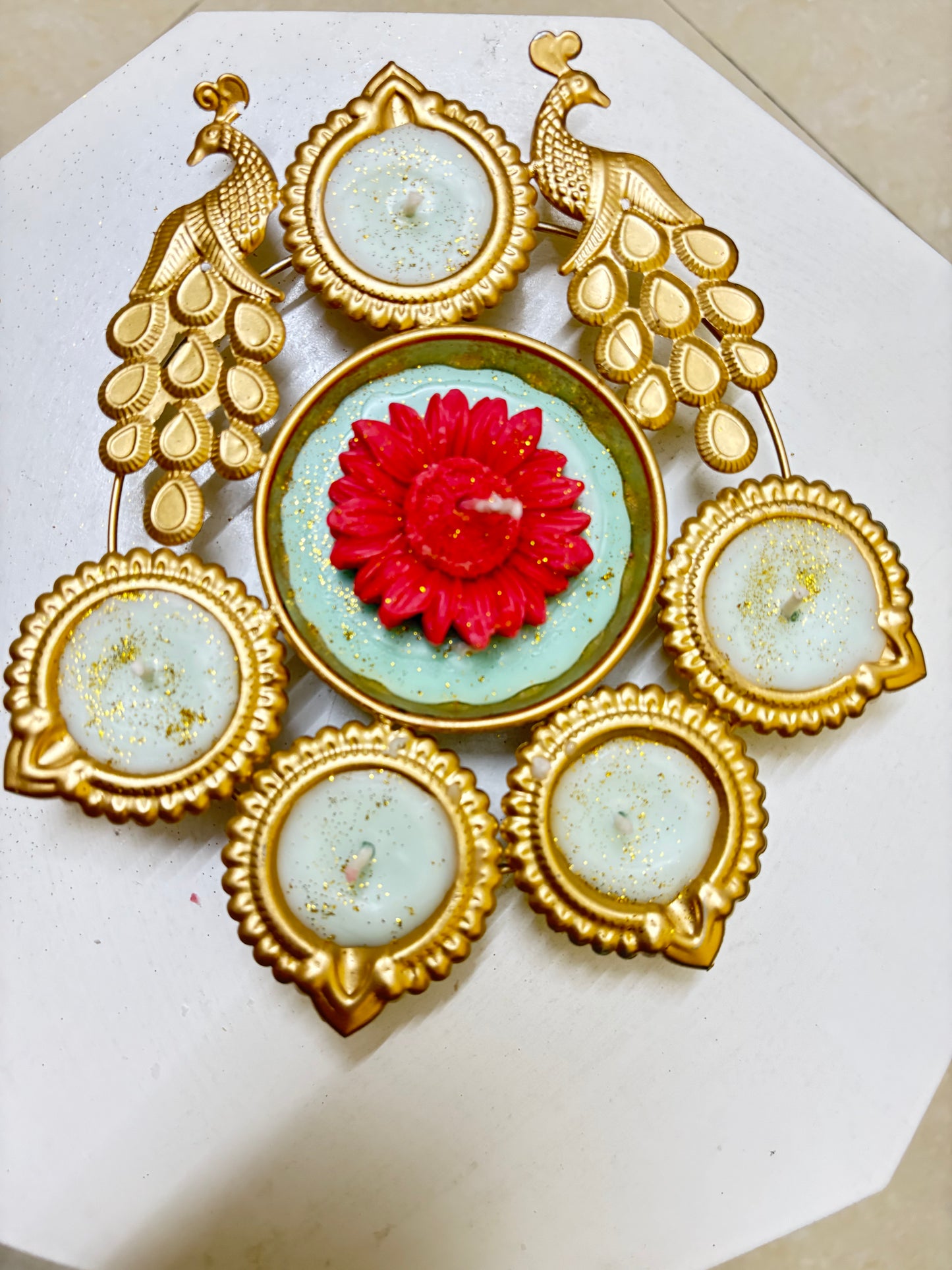 Peacock Urli Candle