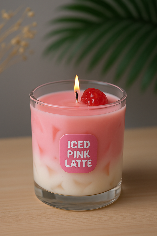 Iced Pink Latte Candle