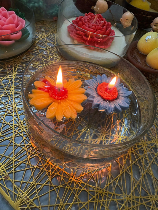 Floating Daisy Candles (Set of 2) (Wholesale) MOQ = 25